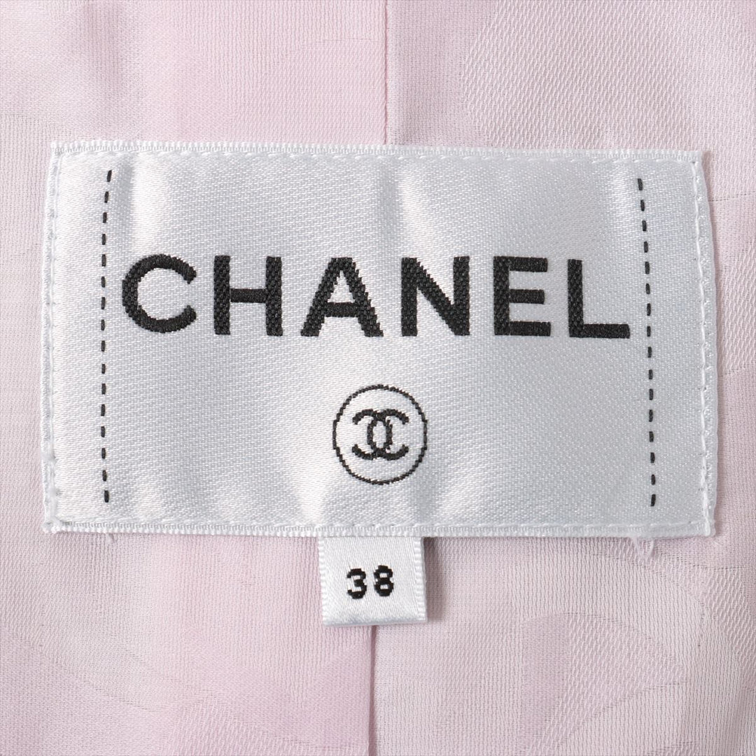 Top Quality Chanel Coconut Button P70 Twid Jacket 38 Pink