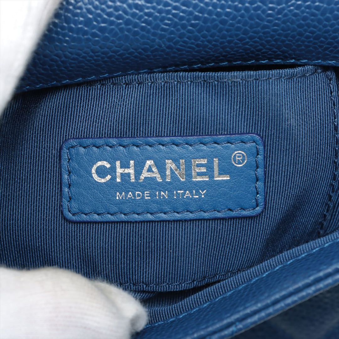 Top Quality Chanel Matrasse Caviar S Chain Shoulder Bag Blue Silver Gold  29th