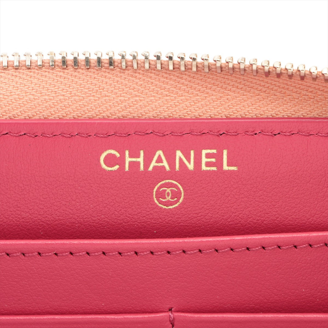 Top Quality Chanel Matrasse Caviar S Round  Wallet Pink Random