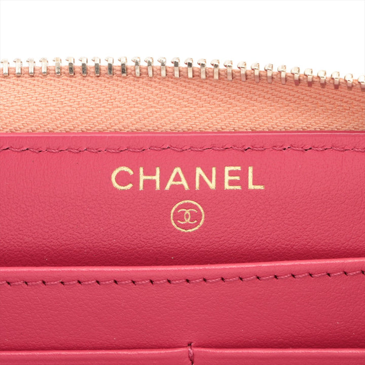 Top Quality Chanel Matrasse Caviar S Round  Wallet Pink Random