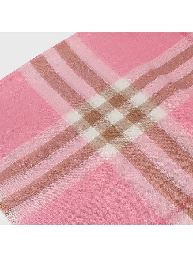 Burberry Check Wool Silk Scarf Pink