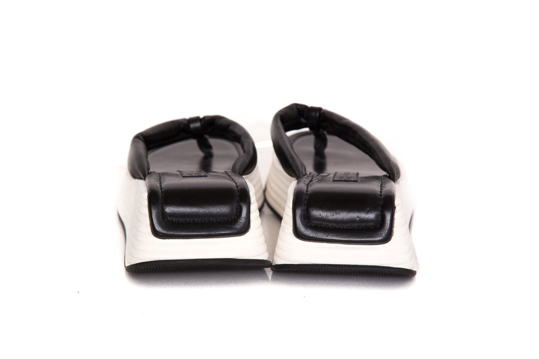 Givenchy Black & White Leather Sandals SZ 39