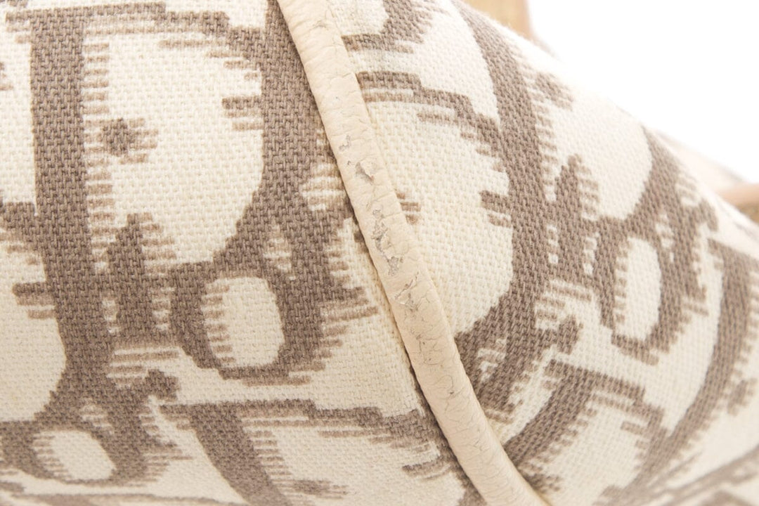Top quality Dior Cream Monogram Canvas Trotteur Bowling Handbag