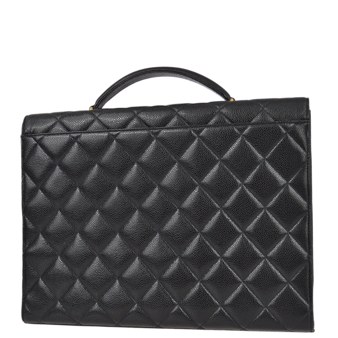 Top Quality Chanel Black Caviar Briefcase Business Handbag