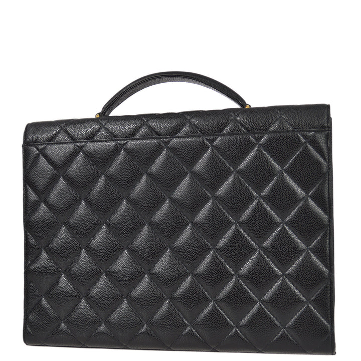 Top Quality Chanel Black Caviar Briefcase Business Handbag