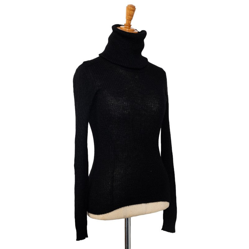 Top Quality Chanel Cocomark Nits Tartar Neck sweaters Black Casimir Silk Ladies Chanel