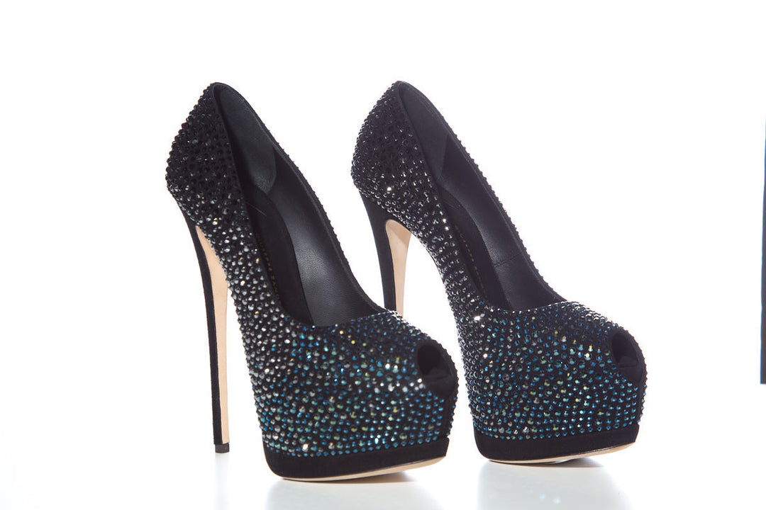 Guiseppe Zanotti Teal & Black Pumps SZ 38