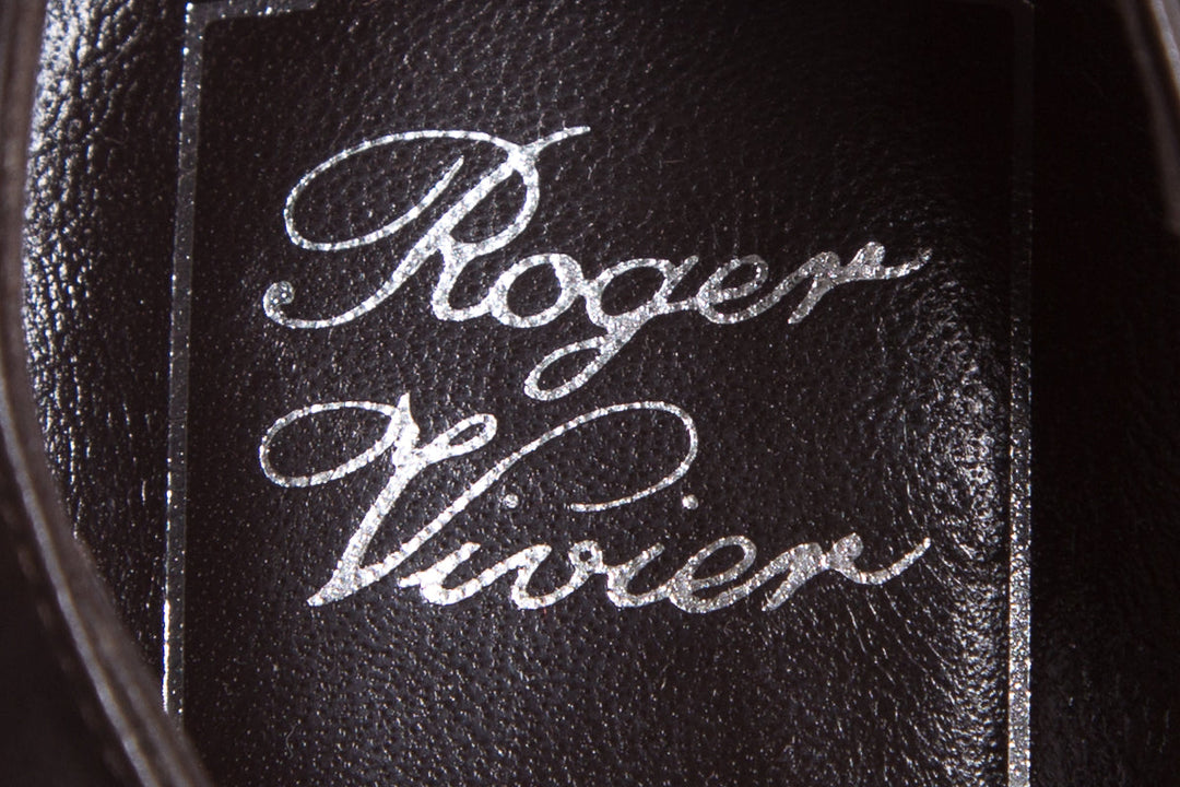 Roger Vivier Brown Suede Leather Heels SZ 8