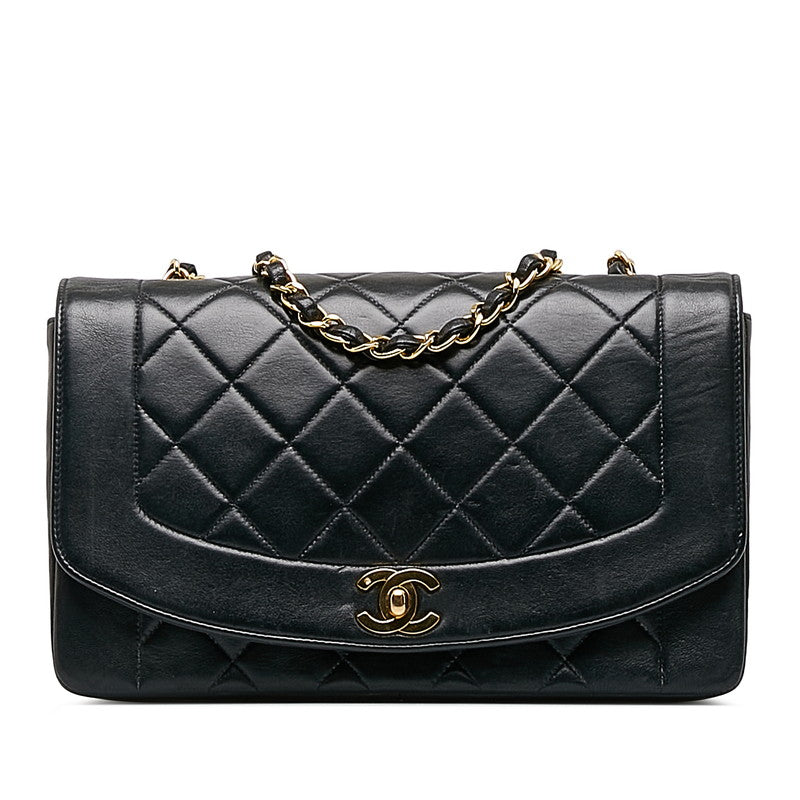 Top Quality Chanel Matrases Cocomark Diana 25 Chain houlder Bag Black Leather  Chanel
