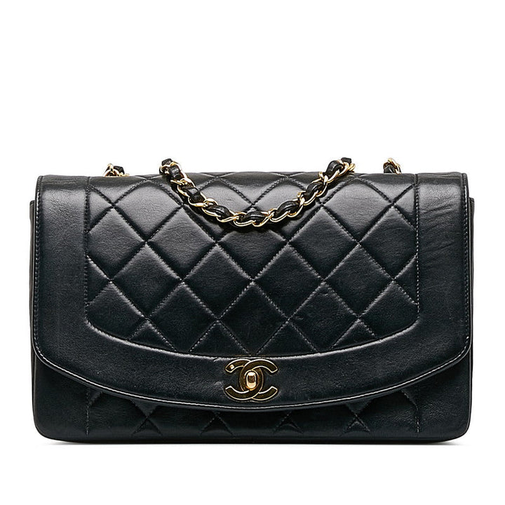 Top Quality Chanel Matrases Cocomark Diana 25 Chain houlder Bag Black Leather  Chanel