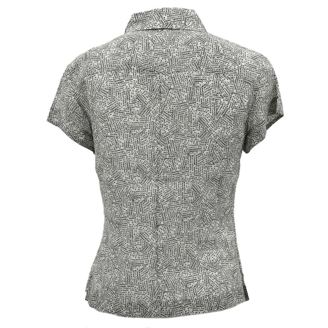 Top Quality Chanel Short Sleeve Shirt White Black 99P #36