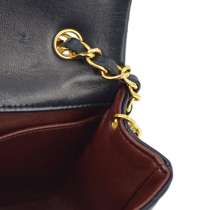 Top Quality Chanel Navy Lambskin Turnlock Mini Full Flap Shoulder Bag