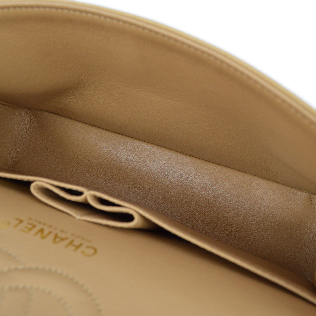 Top Quality Chanel 2000-2001 Beige Lambskin Small Classic Double Flap Shoulder Bag