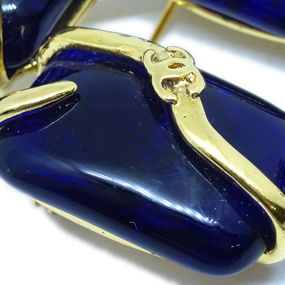 Top Quality Chanel 1994 Gold & Blue Gripoix 'CC' Brooch