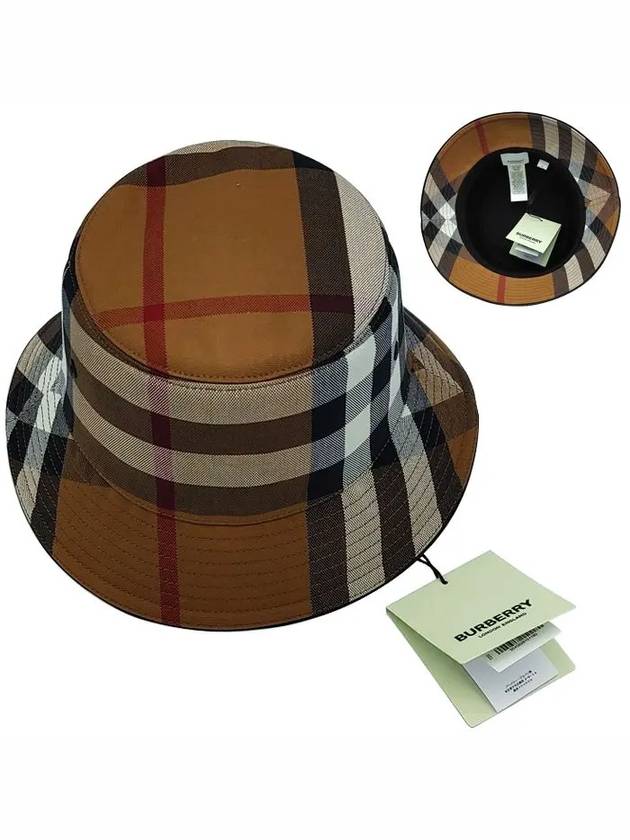 Burberry Checked Cotton Bucket Hat Brown