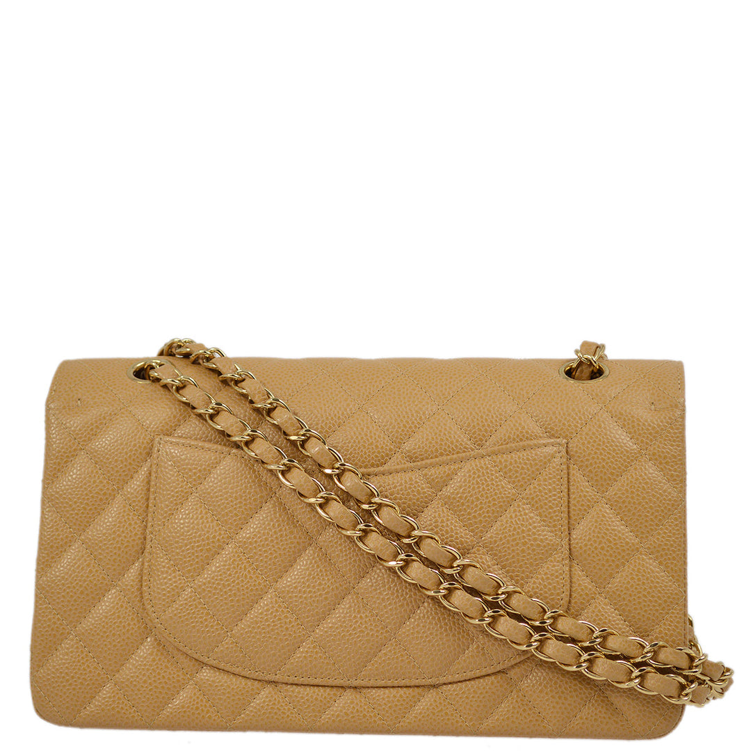 Top Quality Chanel Beige Caviar Medium Classic Double Flap Shoulder Bag