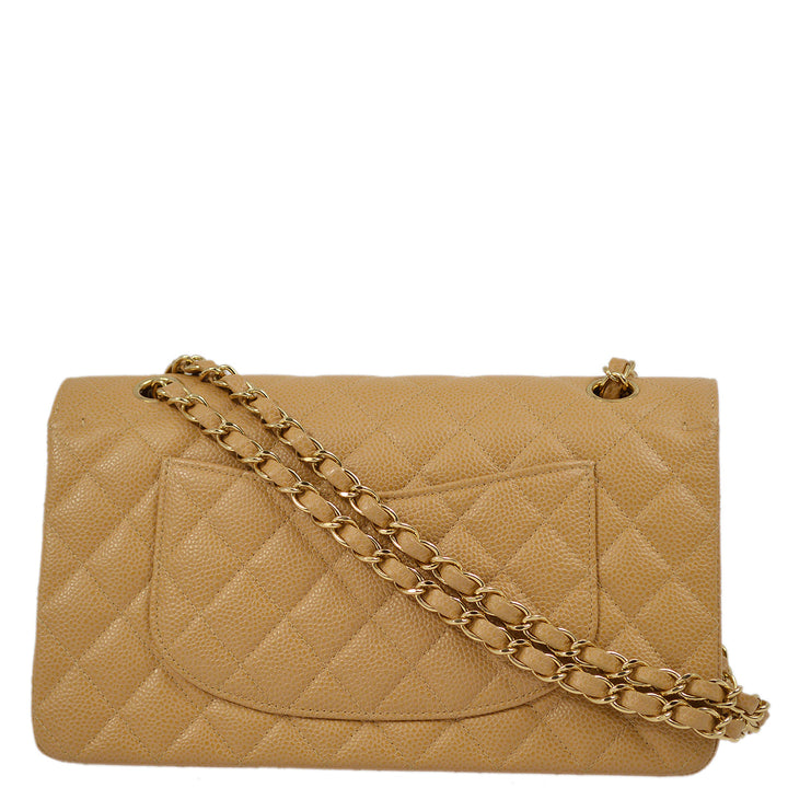 Top Quality Chanel Beige Caviar Medium Classic Double Flap Shoulder Bag
