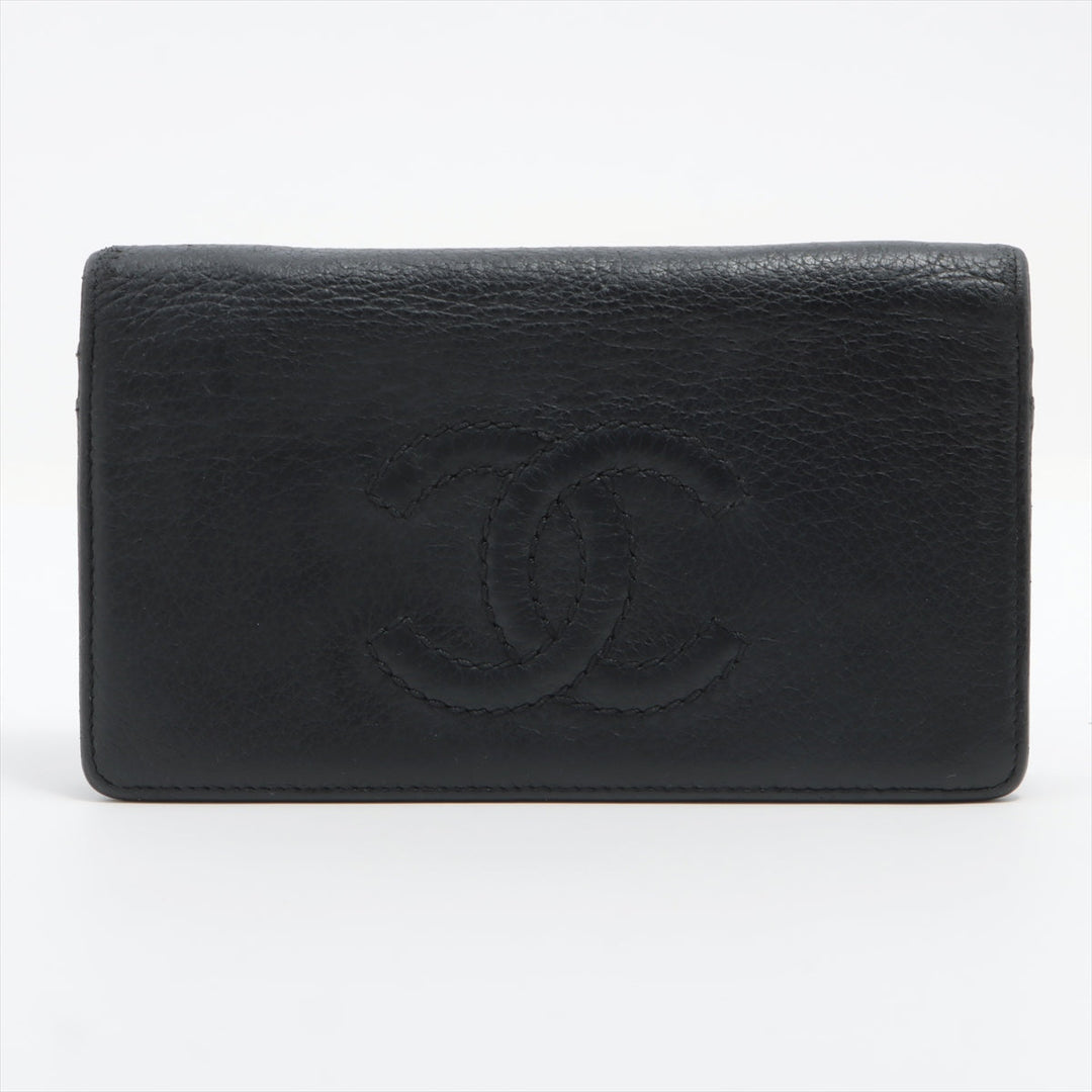 Top Quality Chanel Coco Leather Wallet Black Silver Gold   Race Up Race Up