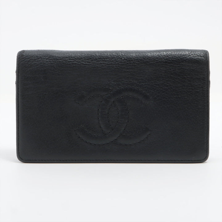 Top Quality Chanel Coco Leather Wallet Black Silver Gold   Race Up Race Up