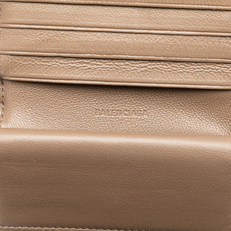 Top Quality Balenciaga Neo Classic Compact Wallet Brown Leather