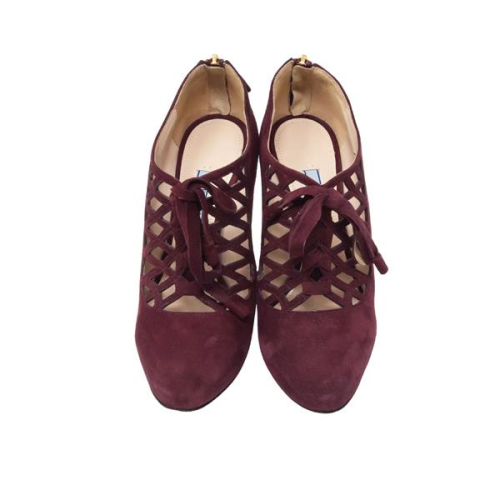Prada Suede Caged Platform Pumps