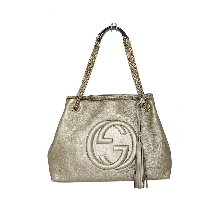 Gucci Pebbled Calfskin Medium Soho Chain Shoulder Bag