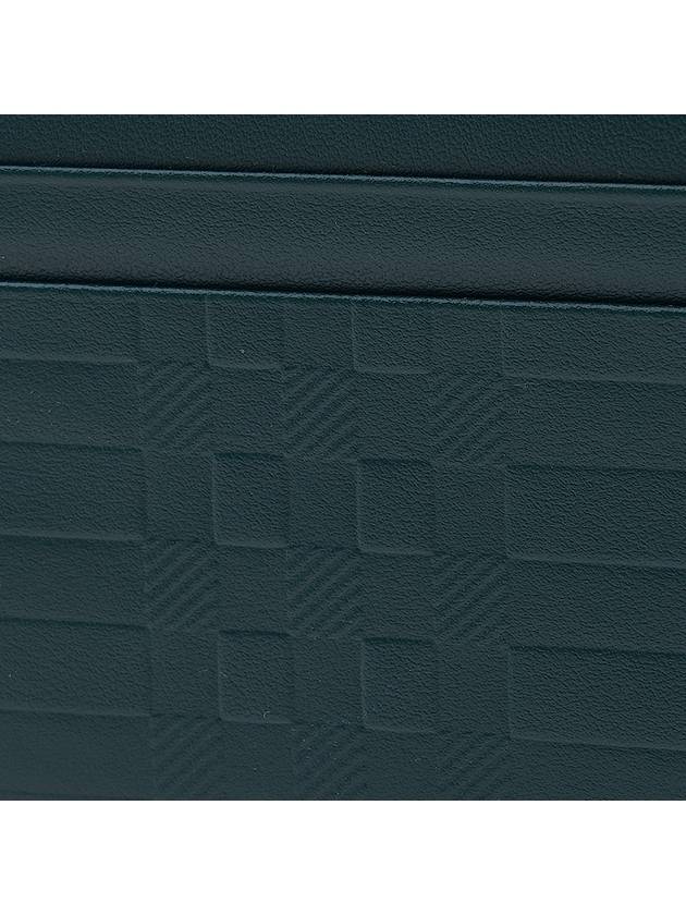 Burberry Embossed Check Card Wallet Green