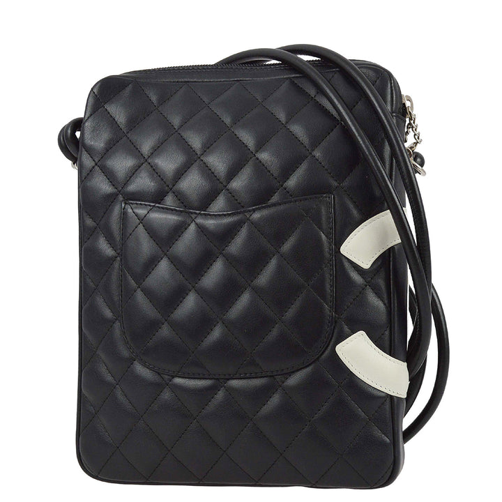 Top Quality Chanel 2003-2004 Black Calfskin Cambon Ligne Shoulder Bag