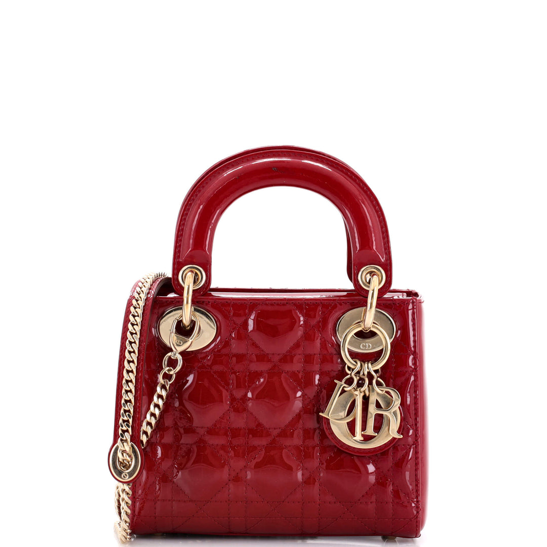 Top quality Dior Lady Top quality Dior Chain Bag Cannage Quilt Patent Mini