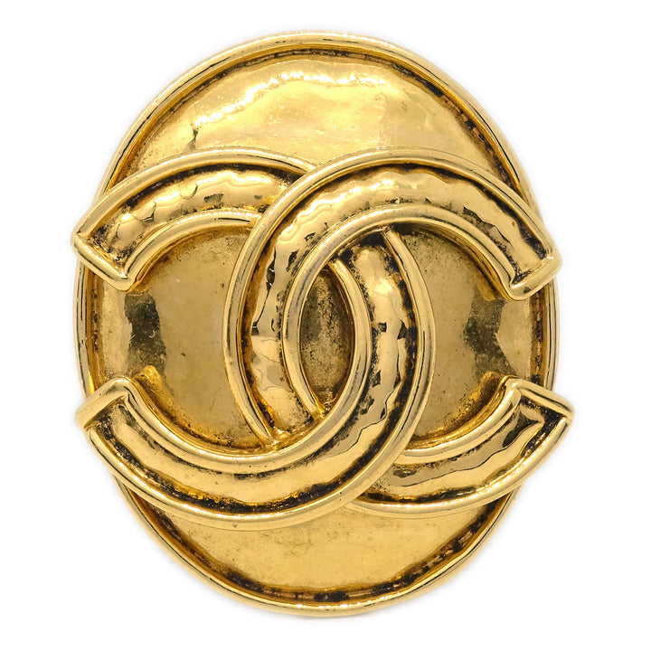 Top Quality Chanel Oval Brooch Pin Gold 94P