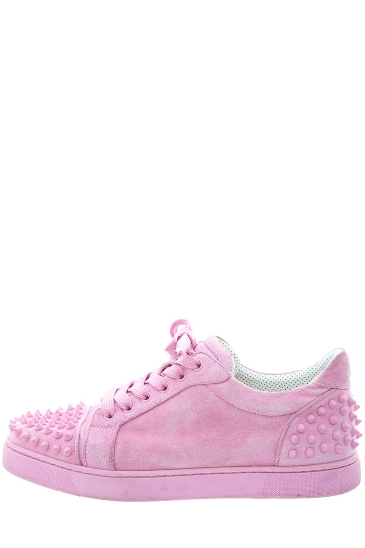 Christian Louboutin Pink Lace Up Sneakers SZ 40