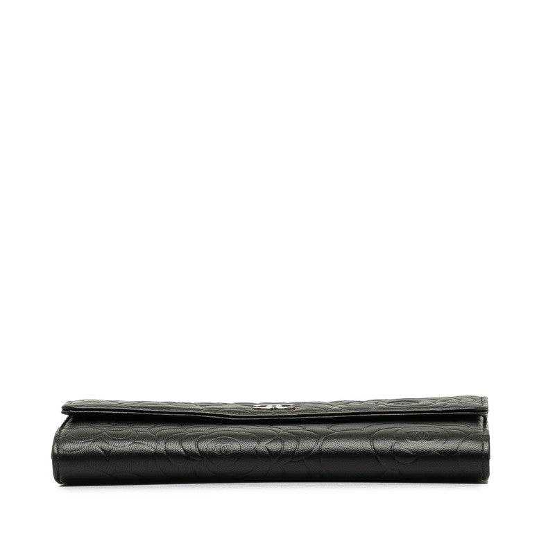 Top Quality Chanel CAMERIA COCOMARK Long Wallet Black   CHANEL