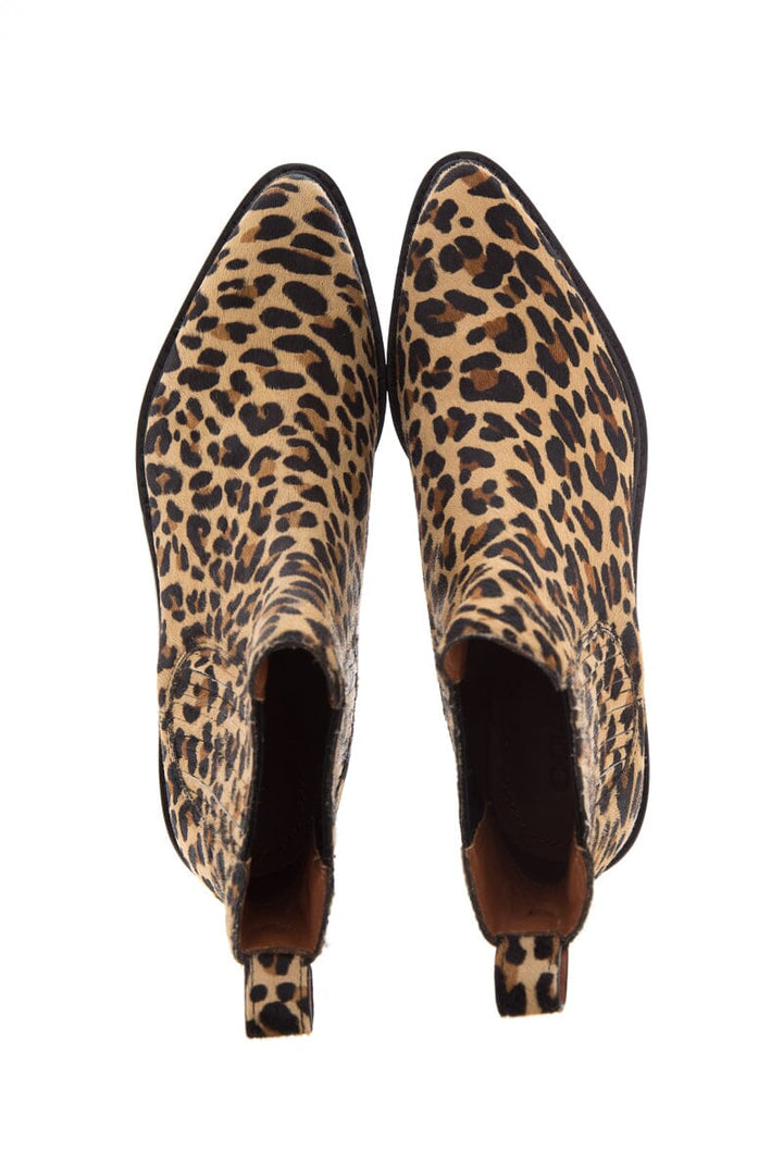 Coach Brown Pony Hair Cheetah Print Pointed Toe Booties SZ 6