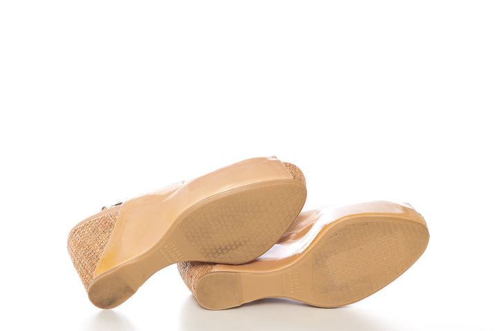 Stuart Weitzman Dark Beige Wedge SZ 6.5