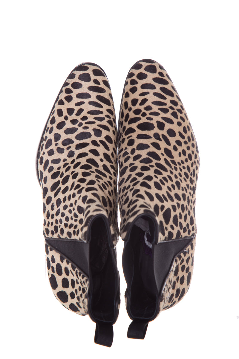 Guiseppe Zanotti Cheetah Printed Pony Hair Booties SZ 37
