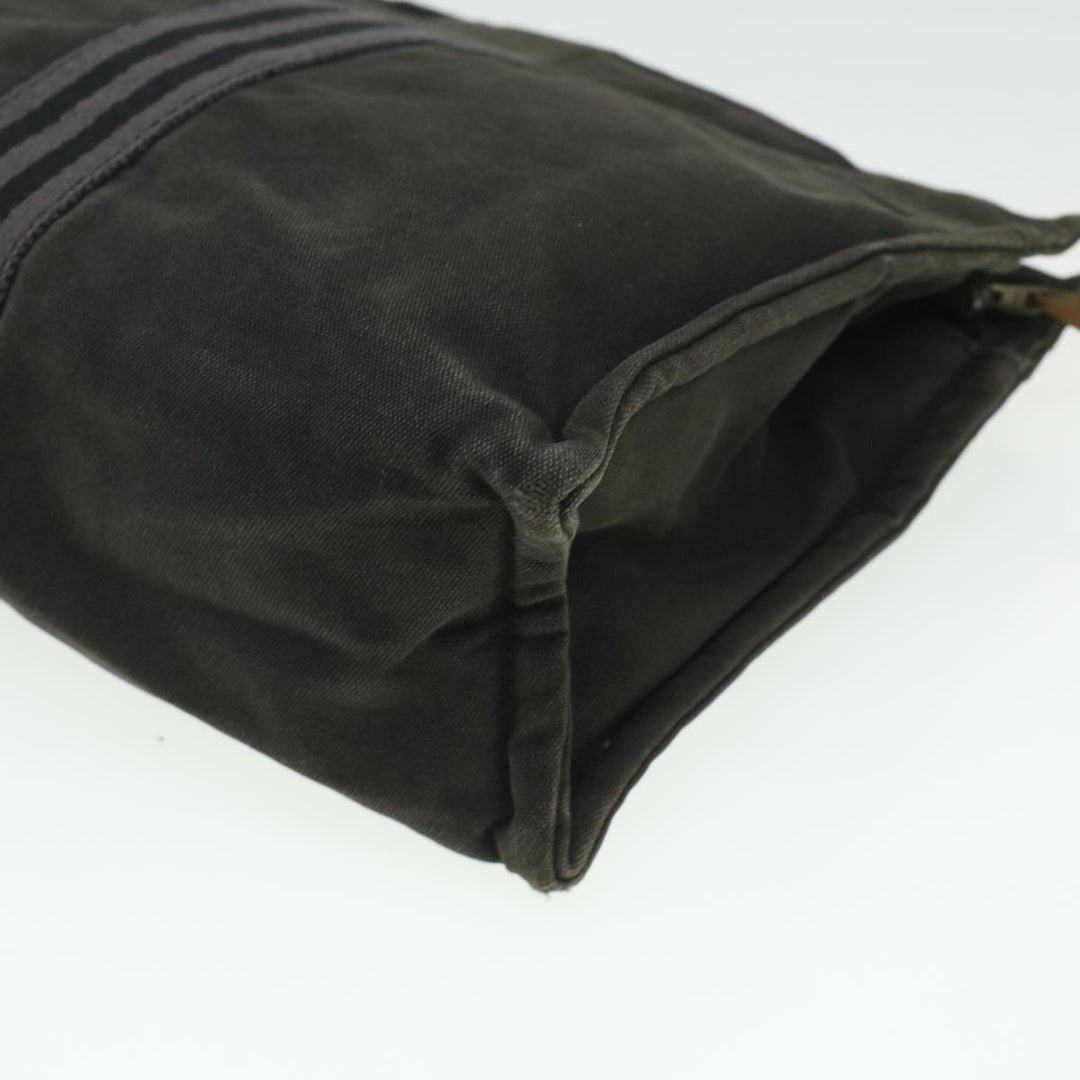 Top quality Hermes Fourre Tout Clutch Bag Canvas Black 2110-23 Auth fm2098