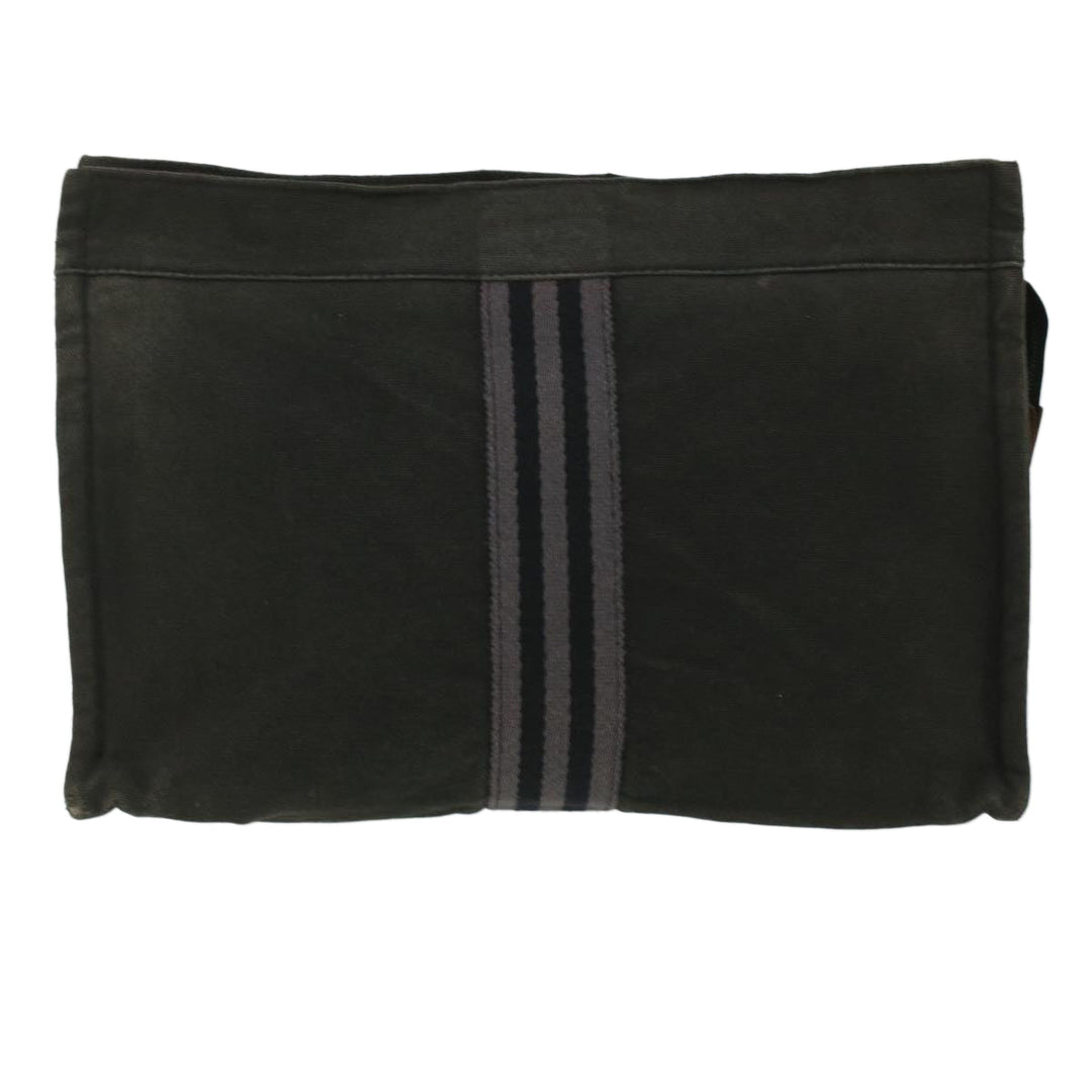 Top quality Hermes Fourre Tout Clutch Bag Canvas Black 2110-23 Auth fm2098