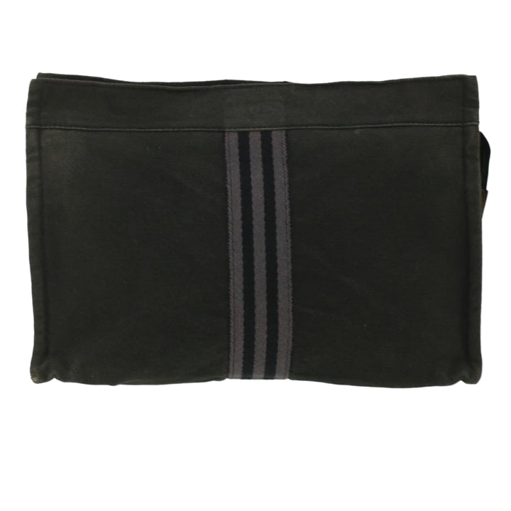 Top quality Hermes Fourre Tout Clutch Bag Canvas Black 2110-23 Auth fm2098