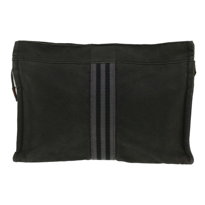 Top quality Hermes Fourre Tout Clutch Bag Canvas Black 2110-23 Auth fm2098