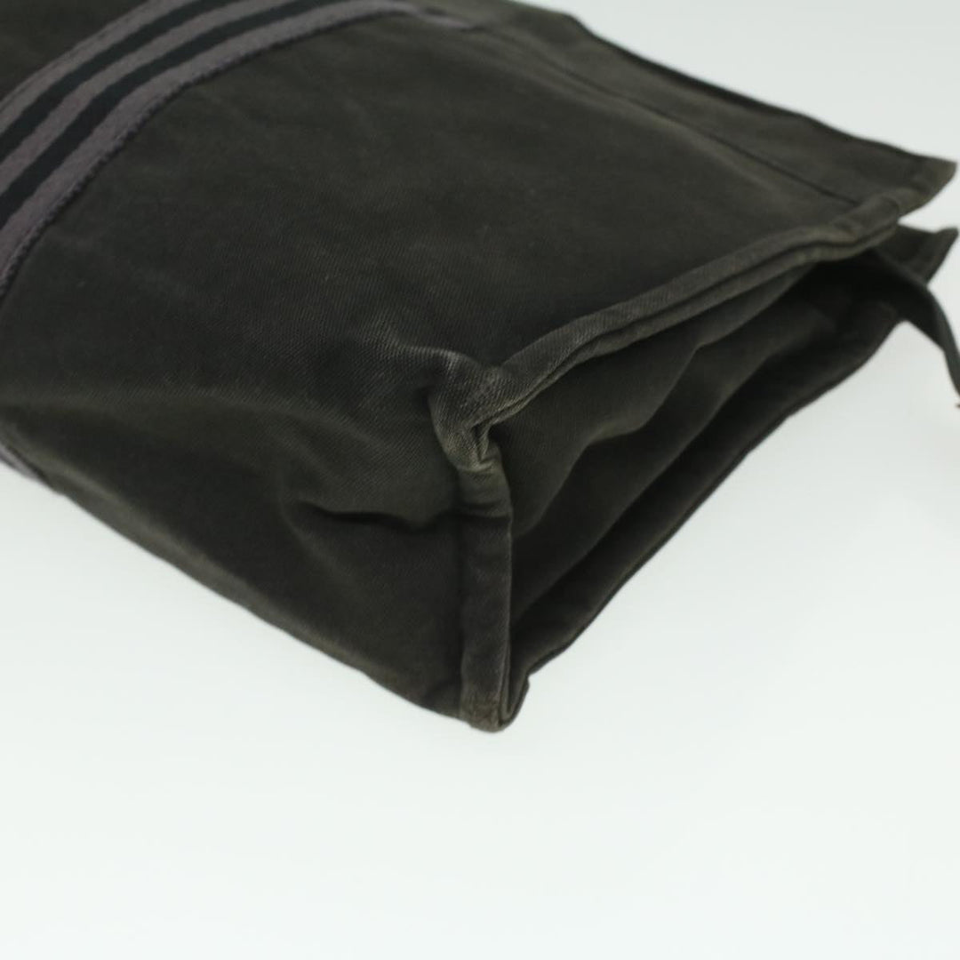 Top quality Hermes Fourre Tout Clutch Bag Canvas Black 2110-23 Auth fm2098