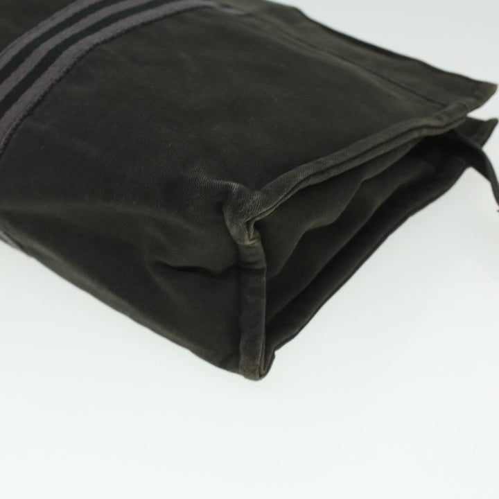 Top quality Hermes Fourre Tout Clutch Bag Canvas Black 2110-23 Auth fm2098