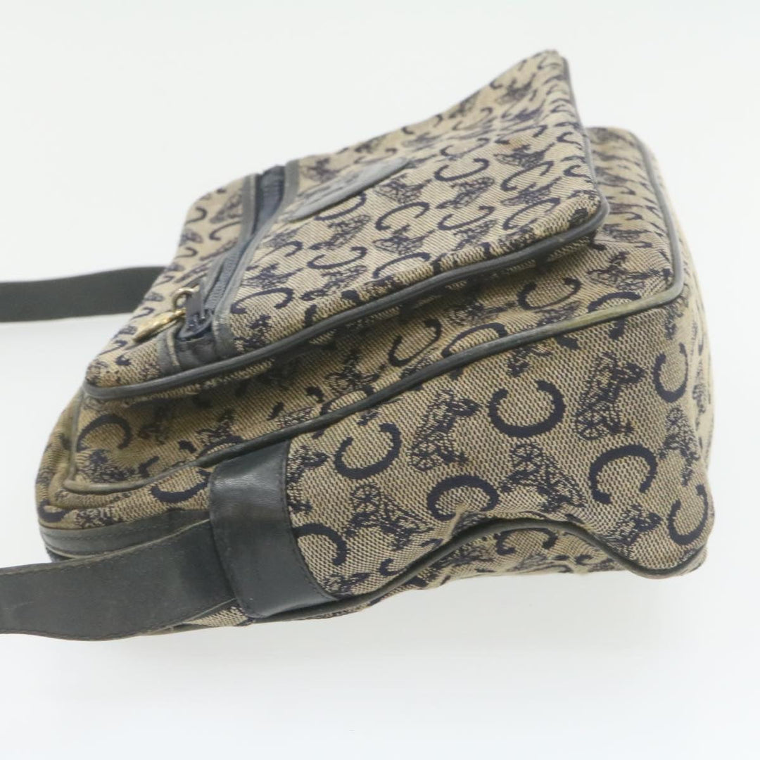 Celine Horse Carriage C Macadam Canvas Shoulder Bag Navy Blue  fm272