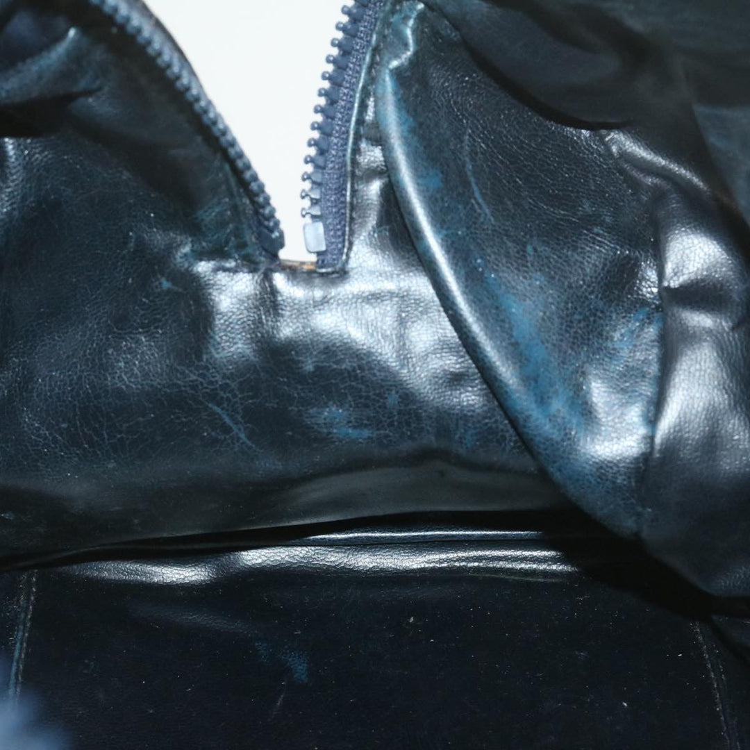 Celine horse carriage C Macadam Canvas Hand Bag Navy Blue  fm274