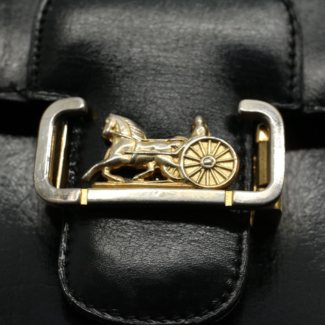 Celine Horse Carriage Shoulder Bag Leather Black  fm2800