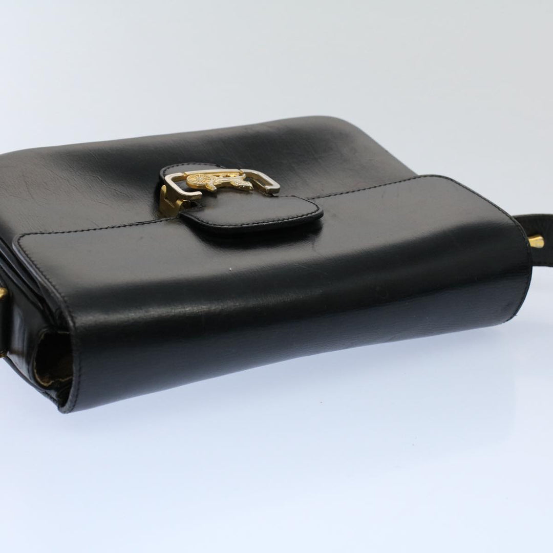 Celine Horse Carriage Shoulder Bag Leather Black  fm2800