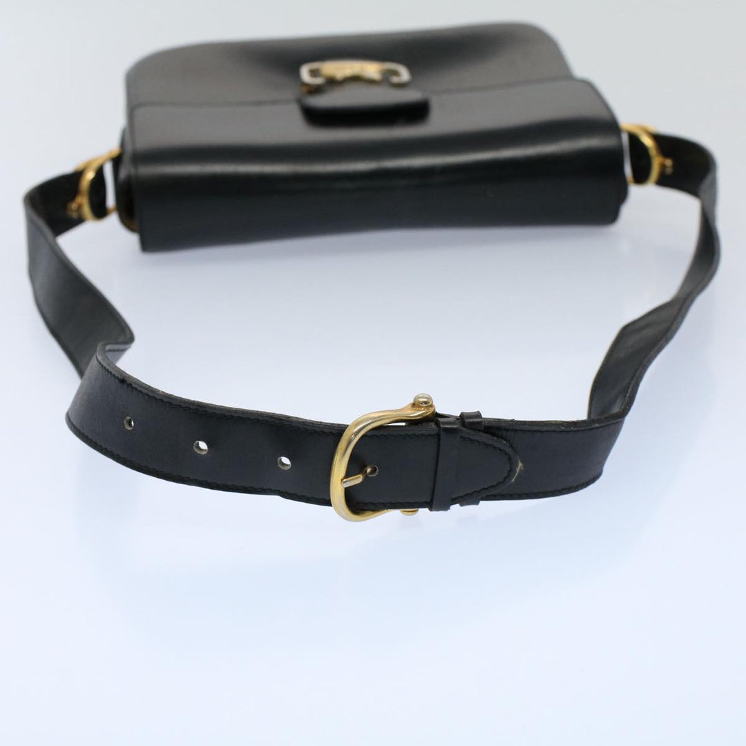 Celine Horse Carriage Shoulder Bag Leather Black  fm2800