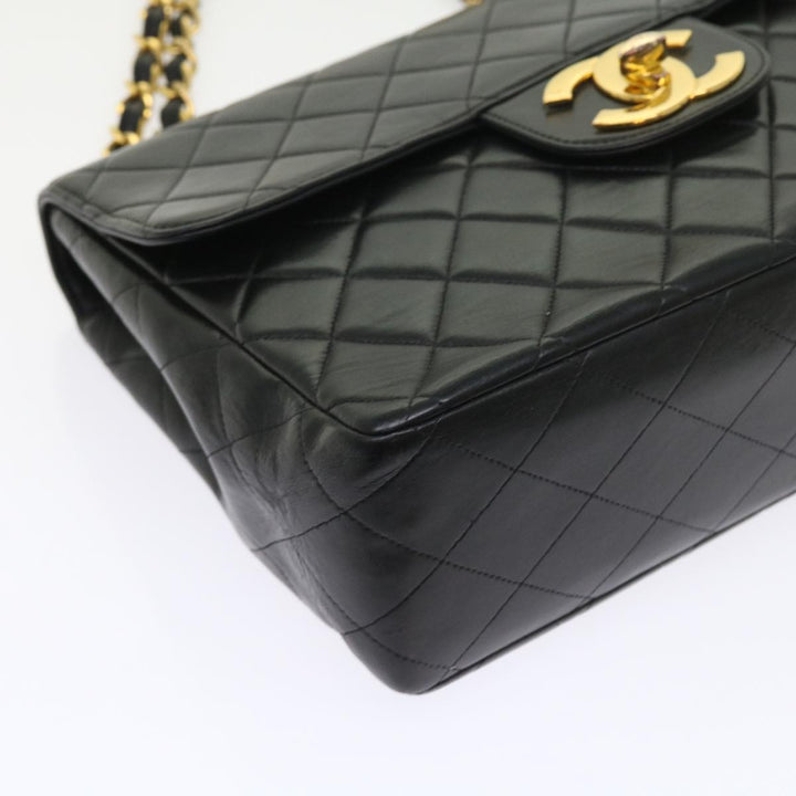 Chanel Big Matelasse Chain Shoulder Bag Leather Black CC Auth fm2835