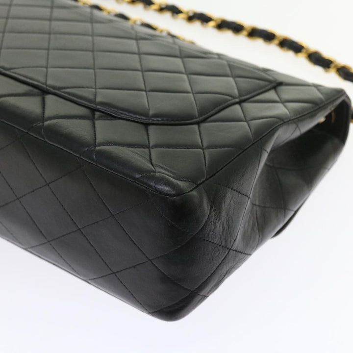 Chanel Big Matelasse Chain Shoulder Bag Leather Black CC Auth fm2835