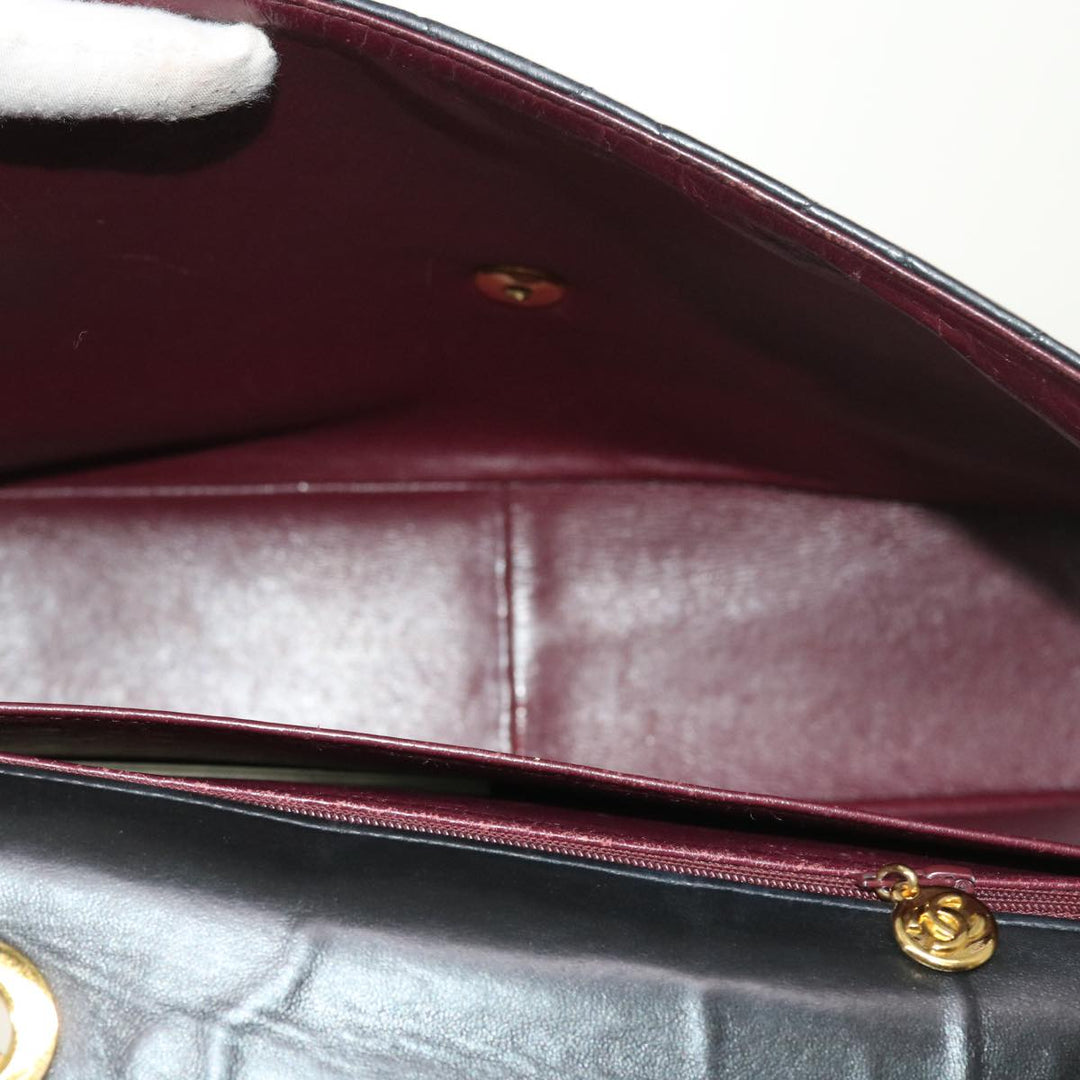 Chanel Big Matelasse Chain Shoulder Bag Leather Black CC Auth fm2835