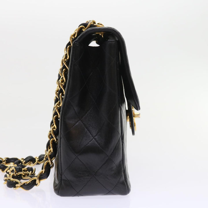 Chanel Big Matelasse Chain Shoulder Bag Leather Black CC Auth fm2835